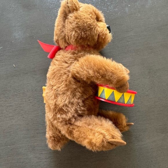 Original Vintage Fur Plush Bear Mechanical Wind Up Toy Drummer Max Carl Germany - Picture 3 of 7